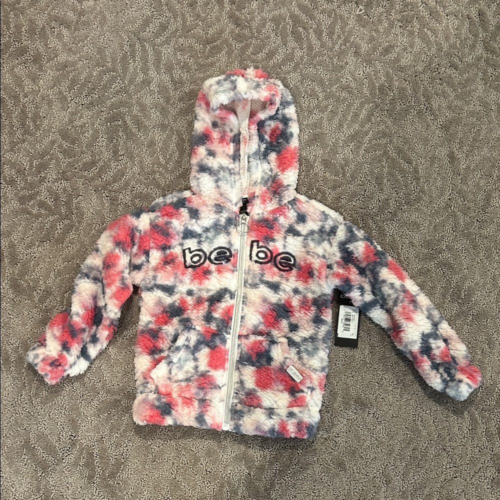 Bebe Multicolor Fuzzy Hooded Jacket